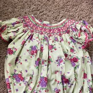 Smocked floral bubble